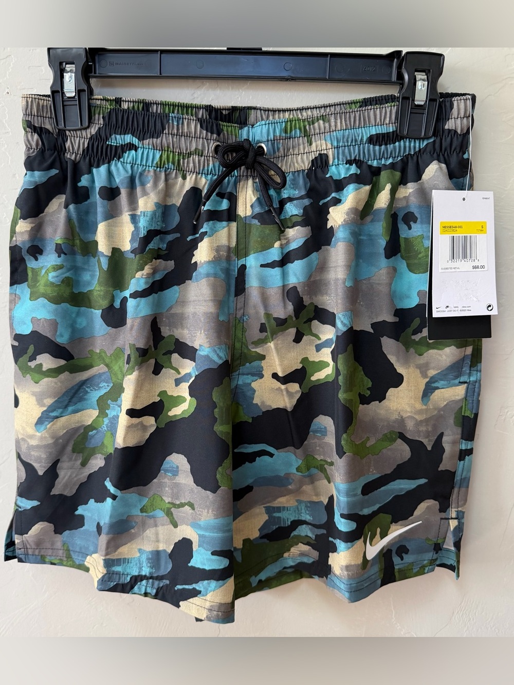 Nike Swim Classic Camo 5" Volley Shorts 4-Way Stretch Sz Small NESSE548-001 NWT